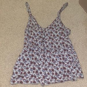 American Eagle soft&sexy flowy floral v-neck tank